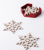 Set di 4 sottobicchieri Natalizi, Fiocco di neve