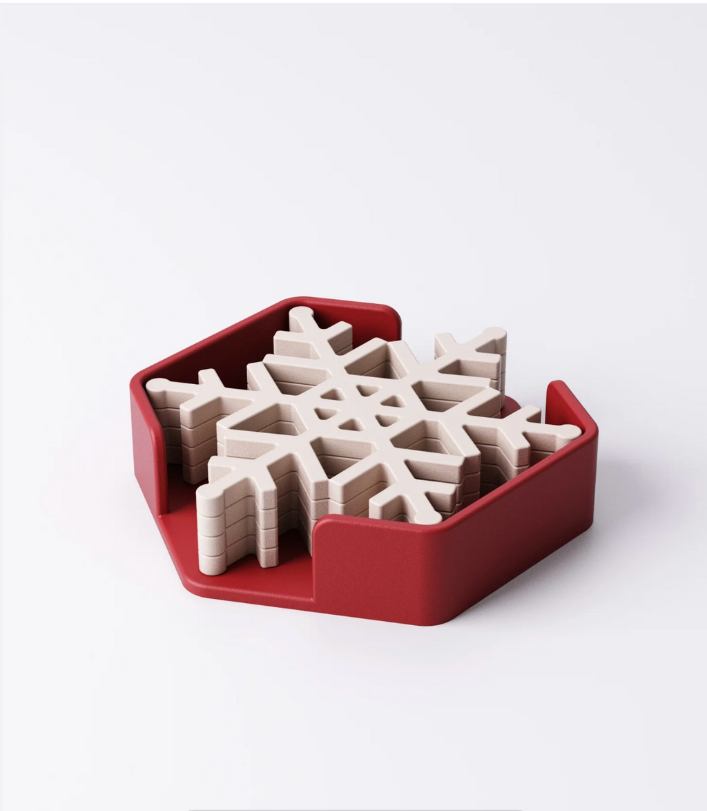 Set di 4 sottobicchieri Natalizi, Fiocco di neve