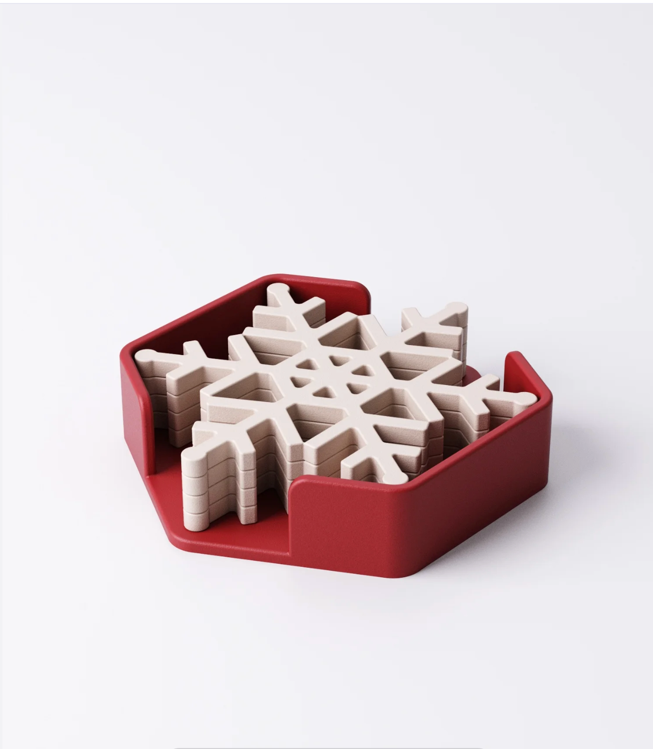 Set di 4 sottobicchieri Natalizi, Fiocco di neve